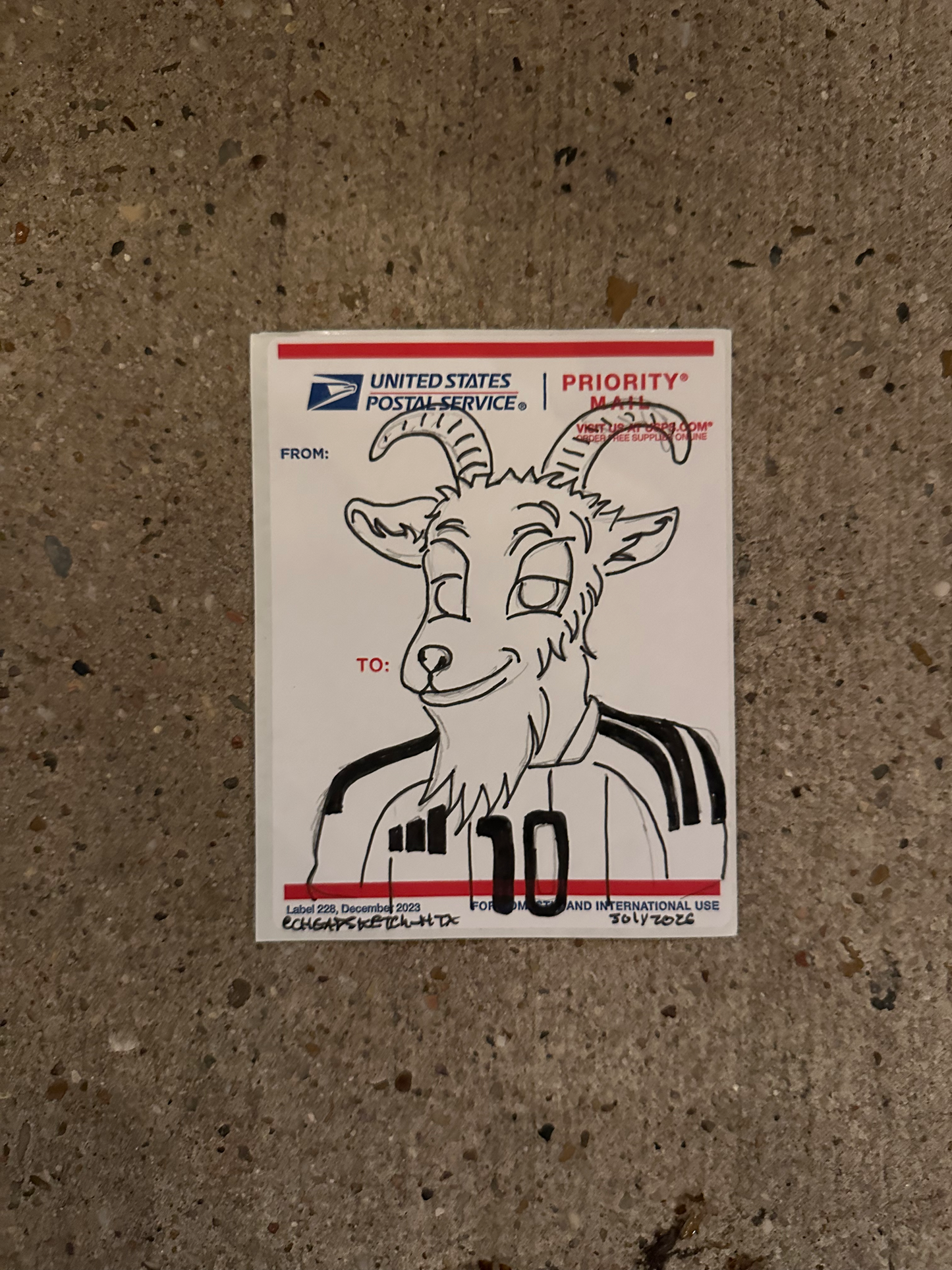 Messi GOAT USPS Label 228