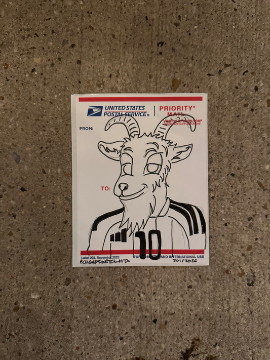Messi GOAT USPS Label 228